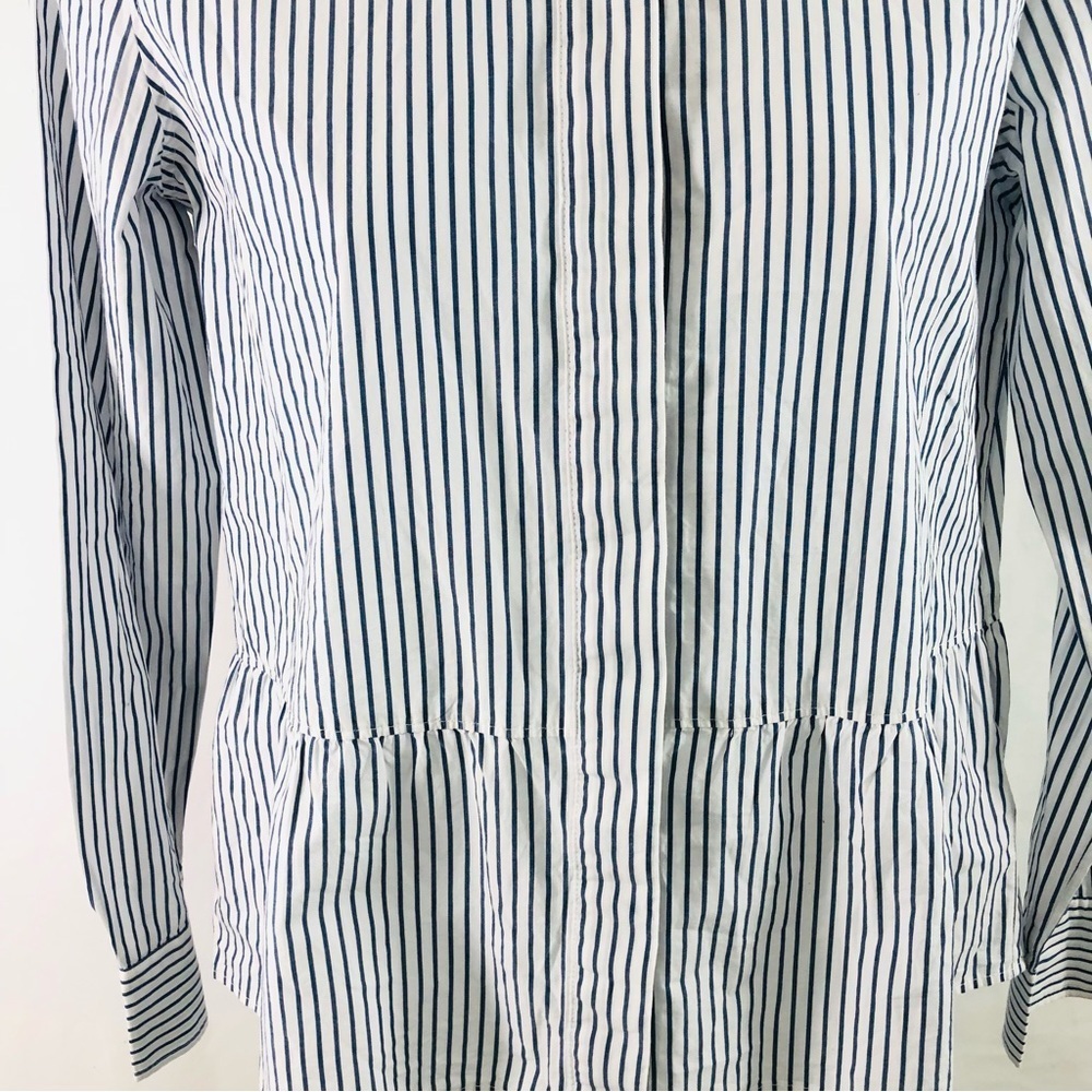 Madewell Lakeside Top Peplum Striped XS blue white - Picture 9 of 13